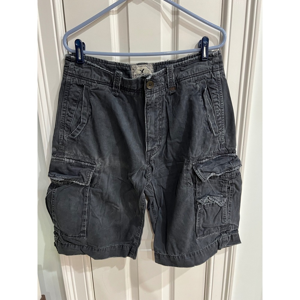 Vintage American Eagle Outfitters AE-3 Cargo Shorts Faded Black Mens 30 Utility